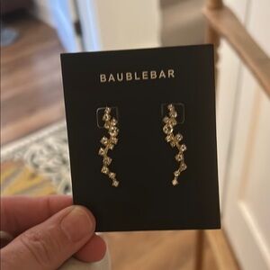 BaubleBar Gold Floral Dangle Earrings